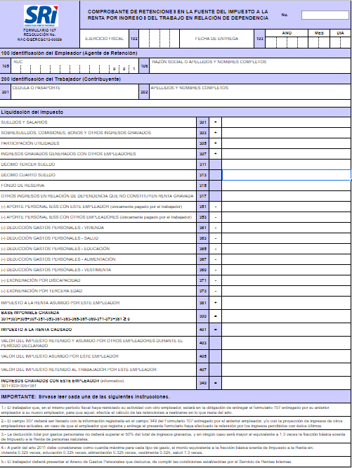 Sri 2024 Carley Katuscha   Formulario 107 Del SRI 